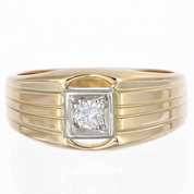 Anello - 18 carati Oro giallo, Oro bianco - 0.22ct. tw. Diamante (Naturale)