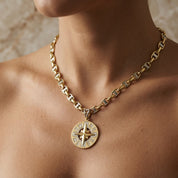 Collana con ciondolo - 18 carati Oro giallo, Oro bianco - Made in Italy - Handmade