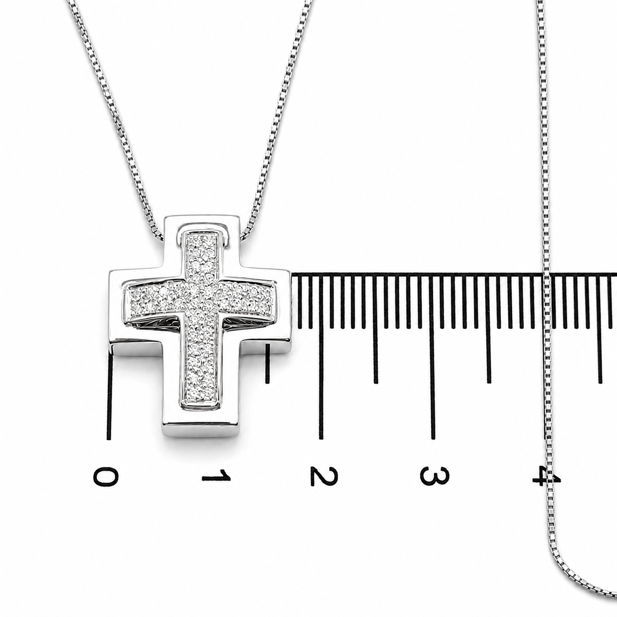 Collana con ciondolo - 18 carati Oro bianco - 0.32ct. tw. Diamante (Naturale) - Made in Italy - Handmade