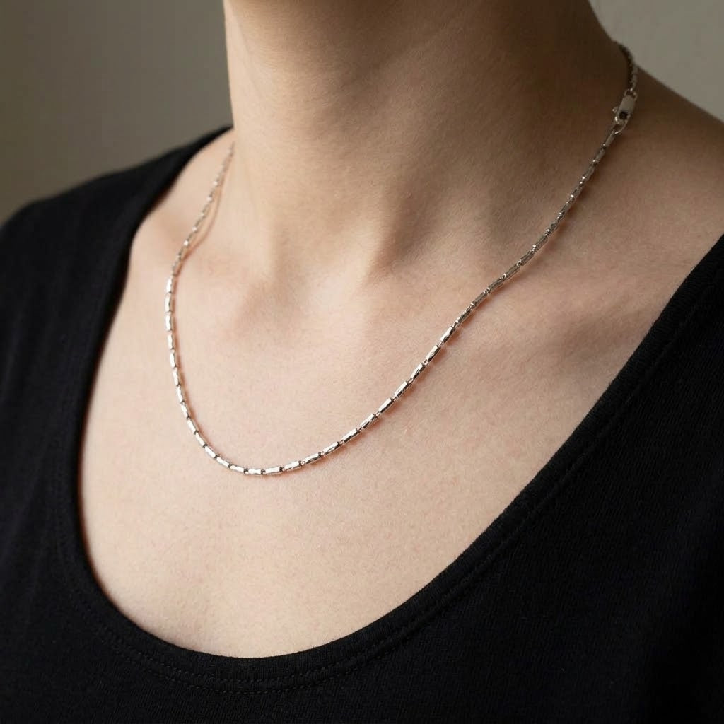 Collana - 18 carati Oro bianco - Made in Italy - HandMade