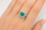Anello - 18 carati Oro bianco - 3.70ct. tw. Smeraldo - Diamante