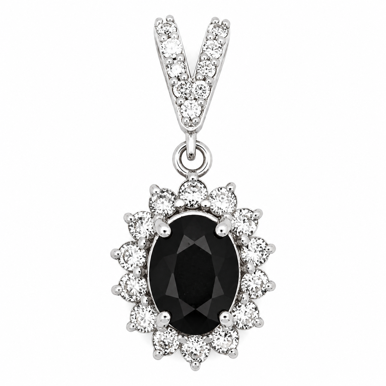 Ciondolo - 18 carati Oro bianco - 1.82ct. tw. Zaffiro - Diamante - Handmade - Made in Italy