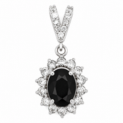 Ciondolo - 18 carati Oro bianco - 1.82ct. tw. Zaffiro - Diamante - Handmade - Made in Italy