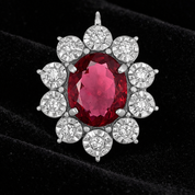 Ciondolo - 18 carati Oro bianco - 2.24ct. tw. Tormalina - Diamante