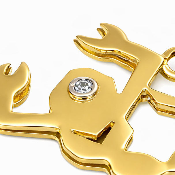 Ciondolo - 18 carati Oro bianco, Oro giallo Diamante (Naturale)