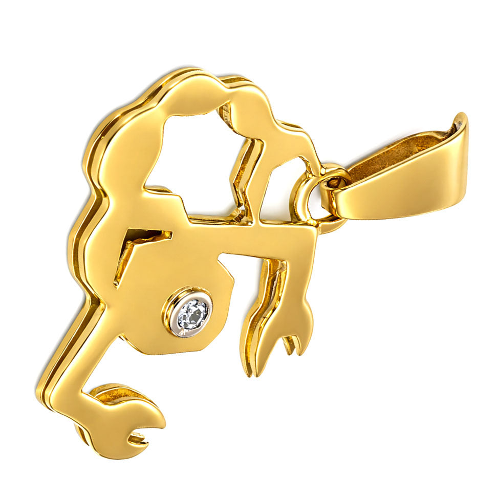 Ciondolo - 18 carati Oro bianco, Oro giallo Diamante (Naturale)