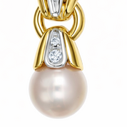 Orecchini - 18 carati Oro bianco, Oro giallo - 0.12ct. tw. Diamante (Naturale) - Perla