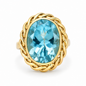 Anello - 18 carati Oro giallo Topazio - Made in Italy - Handmade