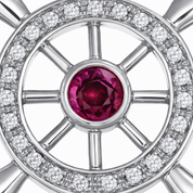 Ciondolo - 18 carati Oro bianco - 0.39ct. tw. Rubino - Diamante