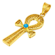 Ciondolo - 18 carati Oro giallo Turchese