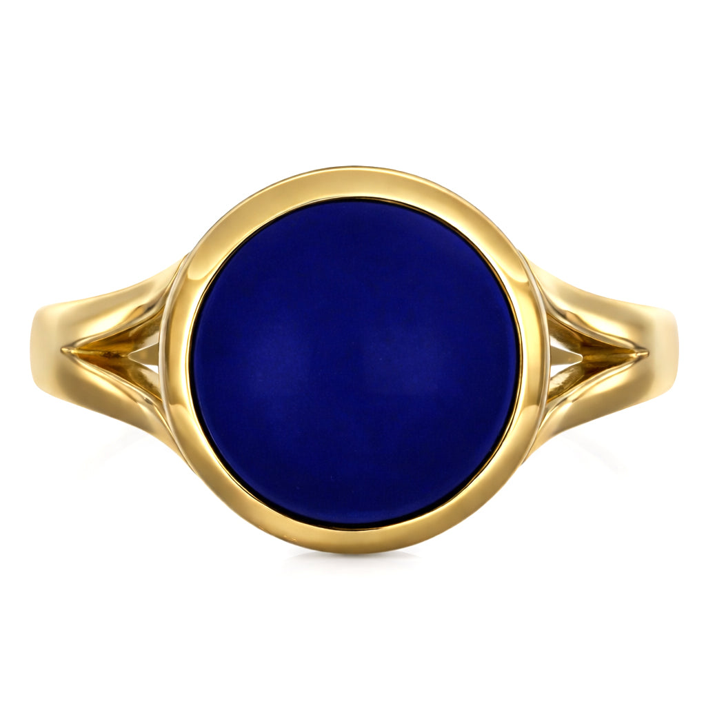 Anello - 18 carati Oro giallo - 3.35ct. tw. Lapislazzuli