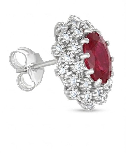 Orecchini - 18 carati Oro bianco - 3.30ct. tw. Tormalina - Diamante - Made in Italy - Handmade