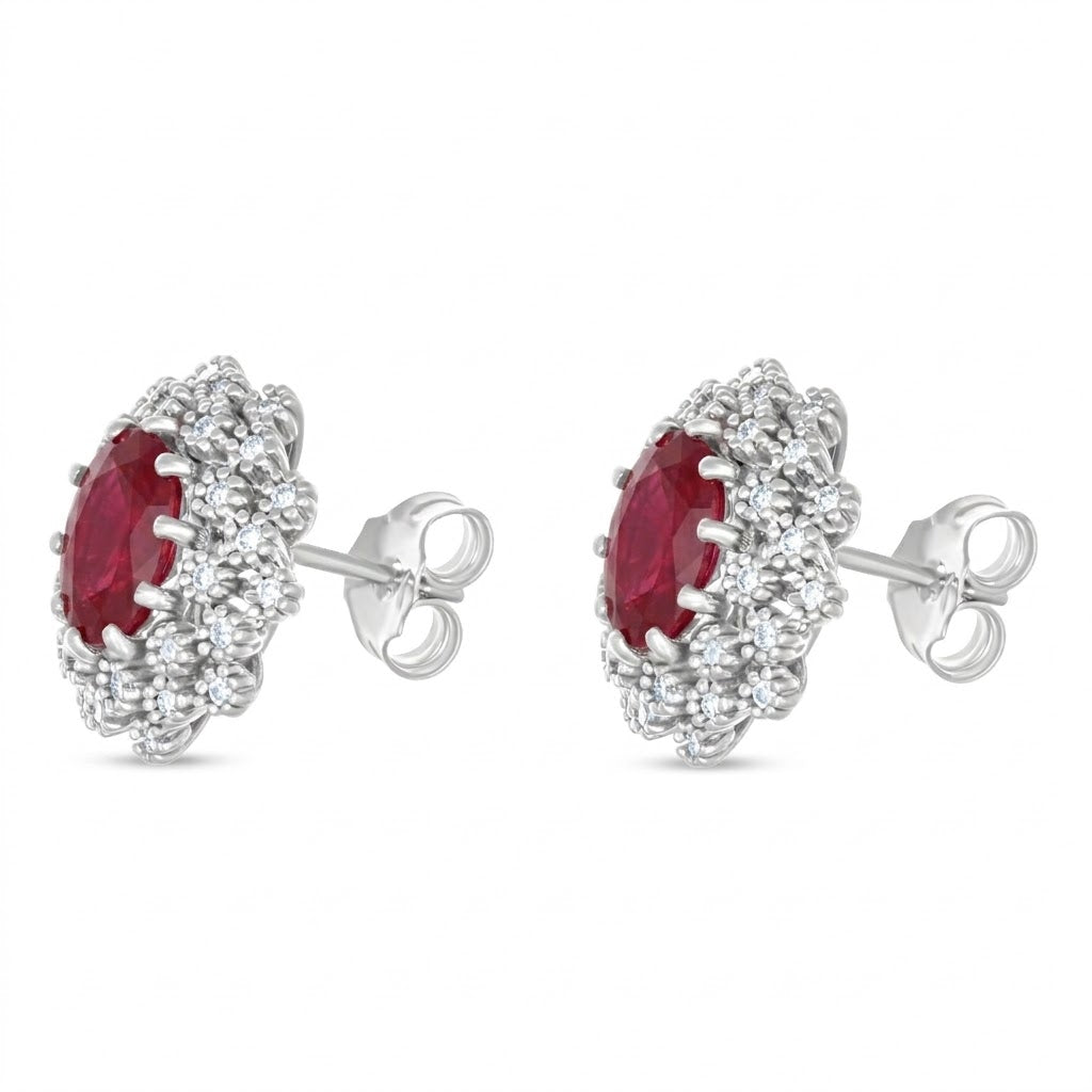 Orecchini - 18 carati Oro bianco - 3.30ct. tw. Tormalina - Diamante - Made in Italy - Handmade