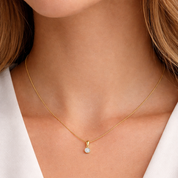 Collana con ciondolo - 18 carati Oro bianco, Oro giallo - 0.12ct. tw. Diamante (Naturale)