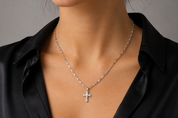 Collana con ciondolo - 18 carati Oro bianco - Made in Italy - Handmade