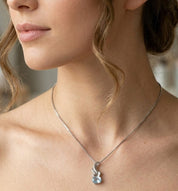 Collana con ciondolo - 18 carati Oro bianco - 1.32ct. tw. Acquamarina - Diamante - Made in Italy - Handmade