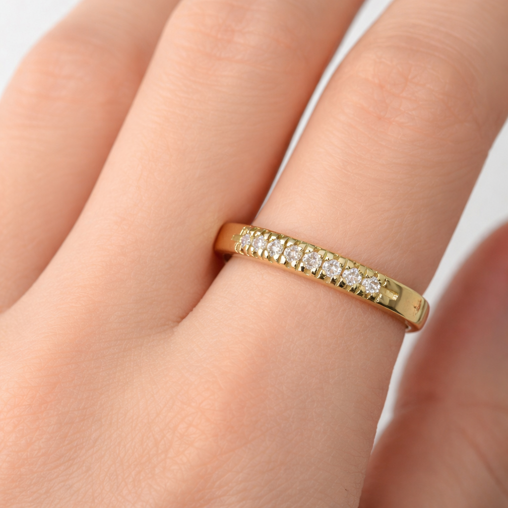 Anello da donna in oro giallo e oro bianco 18 carati