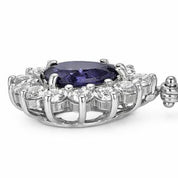 Ciondolo - 18 carati Oro bianco - 1.14ct. tw. Iolite - Diamante