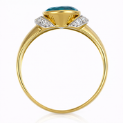 Anello - 18 carati Oro giallo, Oro bianco - 2.90ct. tw. Topazio - Diamante