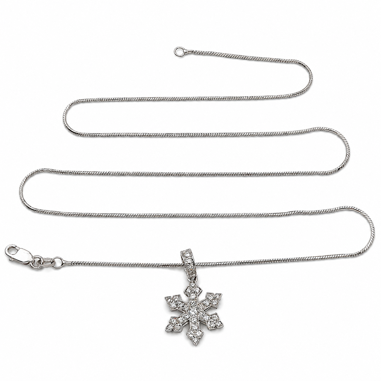 Collana con ciondolo - 18 carati Oro bianco - 0.38ct. tw. Diamante - Made in Italy - Handmade