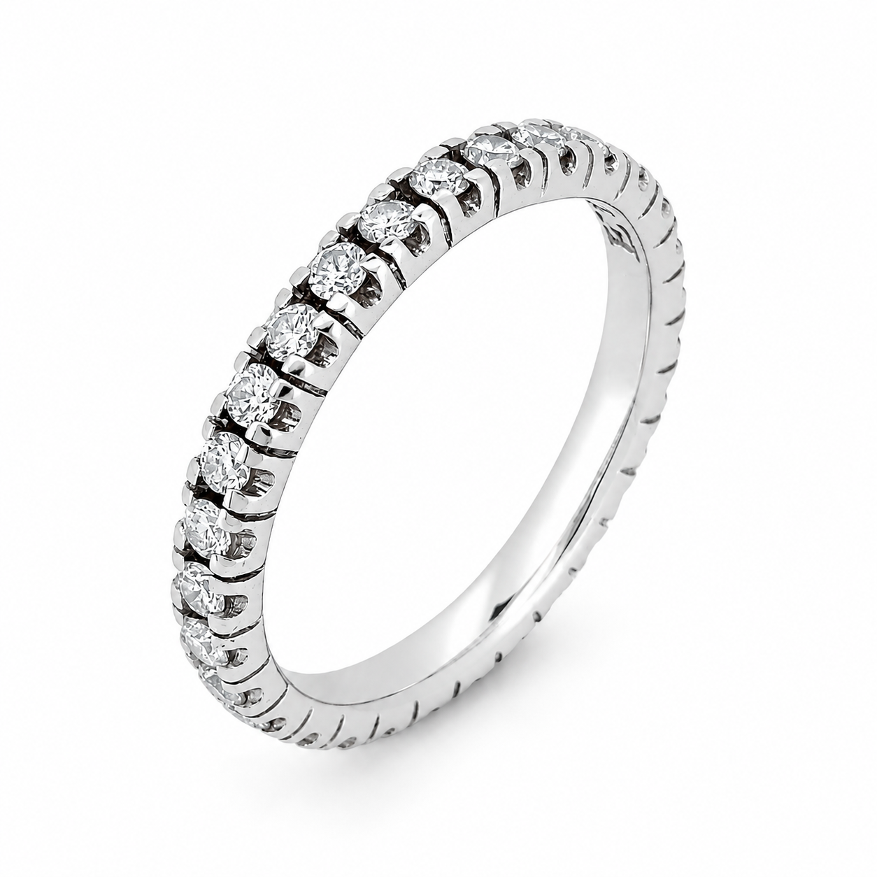 Anello - 18 carati Oro bianco - 0.90ct. tw. Diamante (Naturale) - Made in Italy