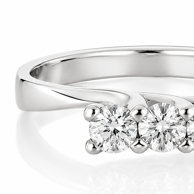 Anello - 18 carati Oro bianco - 0.33ct. tw. Diamante (Naturale)