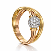 Anello in Oro Giallo , Oro bianco , Oro Rosa 18 carati con n 22 Diamanti