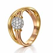 Anello in Oro Giallo , Oro bianco , Oro Rosa 18 carati con n 22 Diamanti