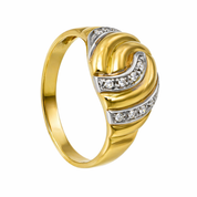 Anello - 18 carati Oro bianco, Oro giallo - 0.22ct. tw. Diamante (Naturale)