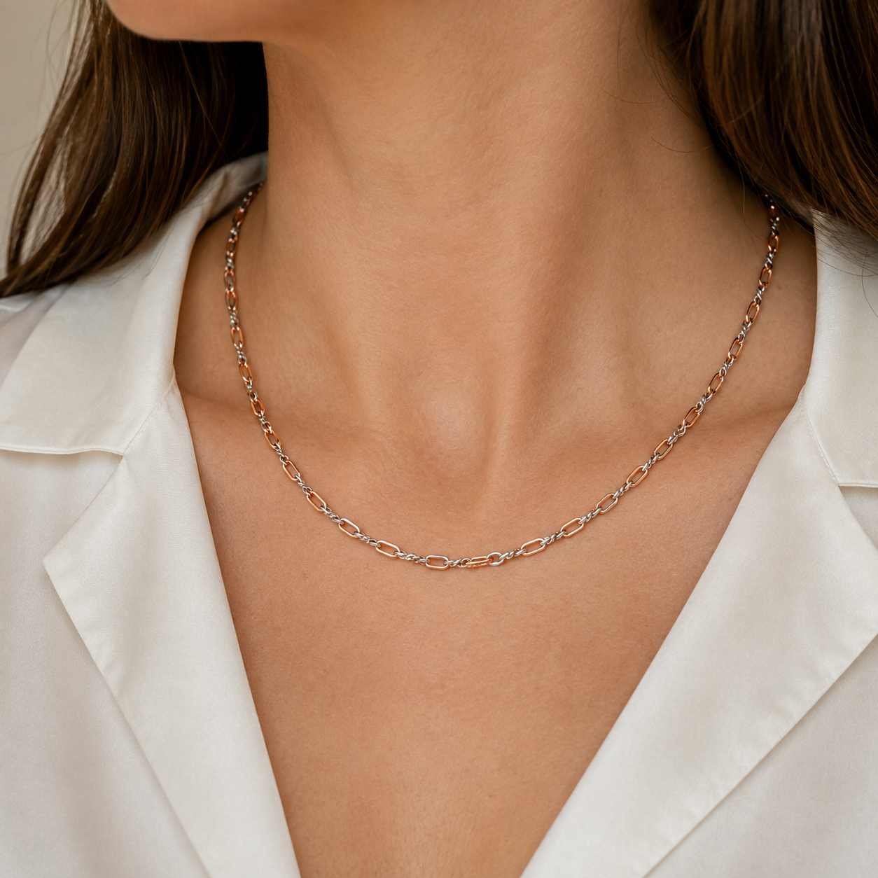 Collana - 18 carati Oro bianco, Oro rosa - Made in Italy - Handmade