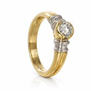 Anello - 18 carati Oro bianco, Oro giallo - 0.47ct. tw. Diamante (Naturale)