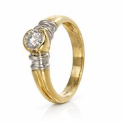 Anello - 18 carati Oro bianco, Oro giallo - 0.47ct. tw. Diamante (Naturale)