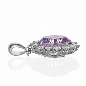 Ciondolo - 18 carati Oro bianco- 8.30ct. tw. Quarzo - Diamante - Made in Italy - Handmade