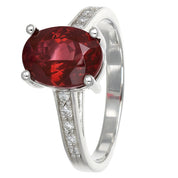 Anello - 18 carati Oro bianco - 2.73ct. tw. Tormalina - Diamante