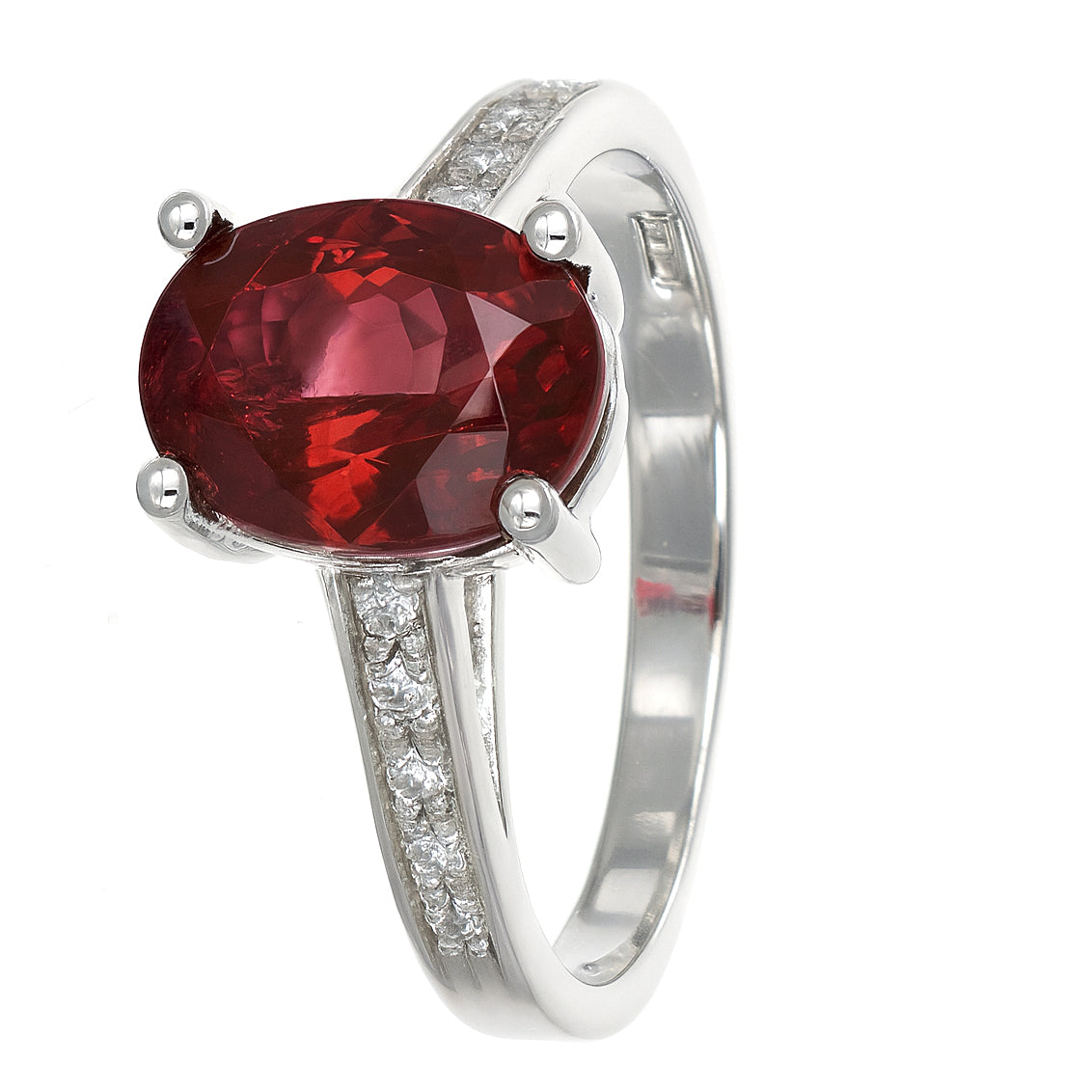 Anello - 18 carati Oro bianco - 2.73ct. tw. Tormalina - Diamante