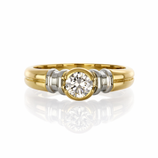 Anello - 18 carati Oro bianco, Oro giallo - 0.47ct. tw. Diamante (Naturale)