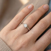 Anello - 18 carati Oro bianco - 0.13ct. tw. Diamante (Naturale)