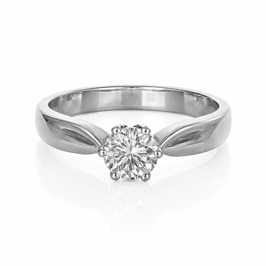 Anello - 18 carati Oro bianco - 0.60ct. tw. Diamante (Naturale)