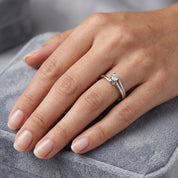 Anello - 18 carati Oro bianco - 0.09ct. tw. Diamante (Naturale) - Made in Italy - Handmade