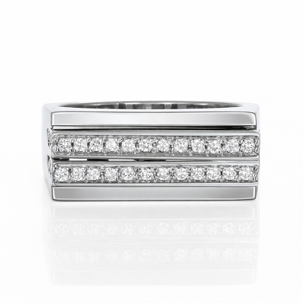 Anello - 18 carati Oro bianco - 0.70ct. tw. Diamante (Naturale)