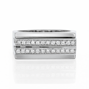 Anello - 18 carati Oro bianco - 0.70ct. tw. Diamante (Naturale)