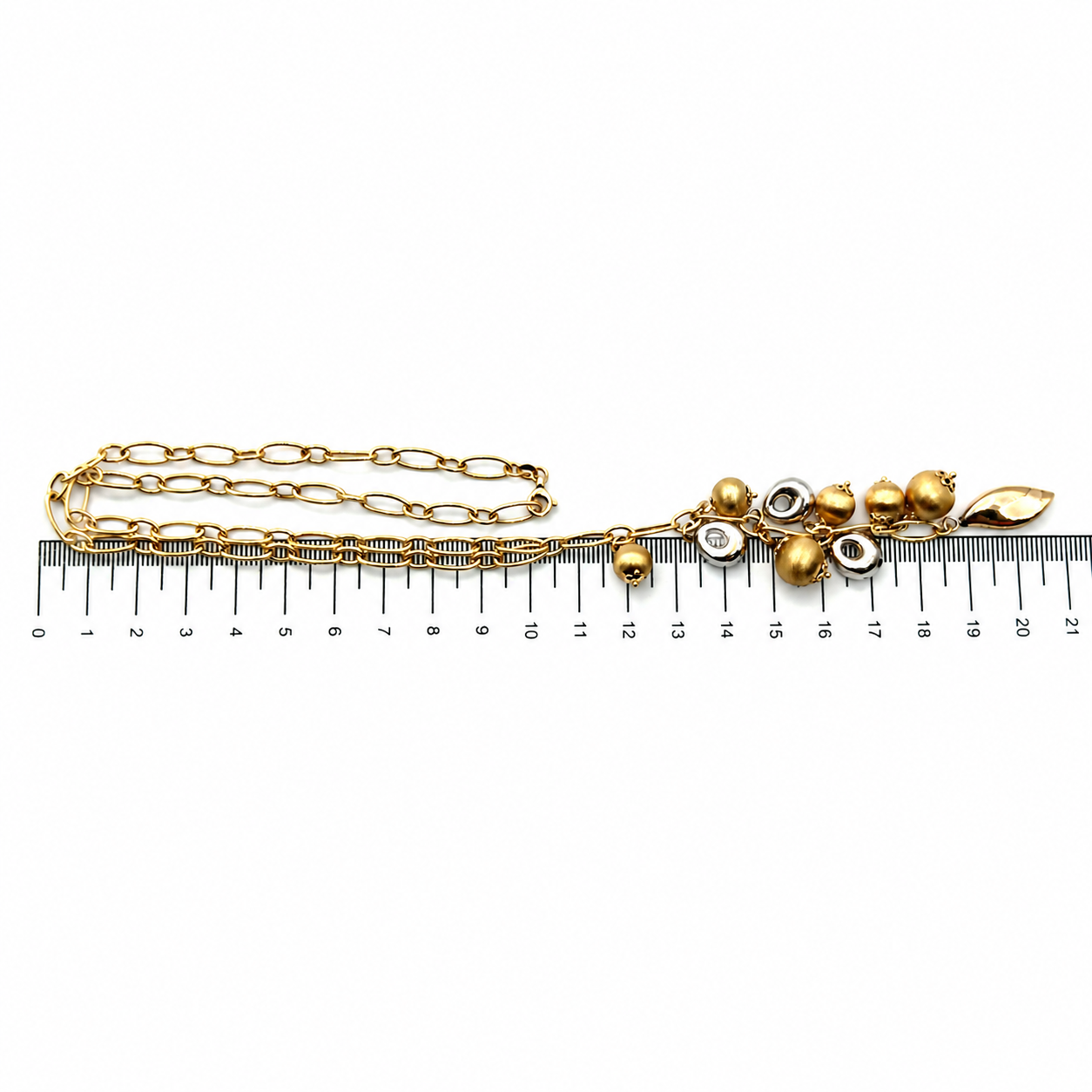 Collana con ciondolo - 18 carati Oro giallo, Oro bianco - Made in Italy - Handmade