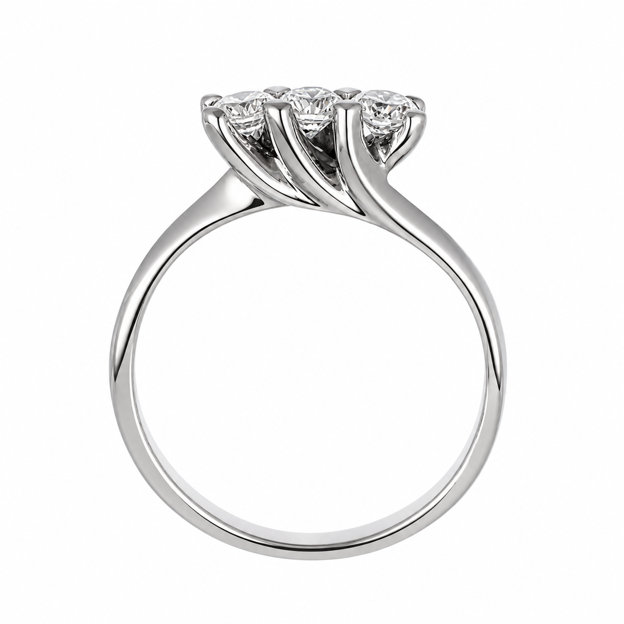 Anello - 18 carati Oro bianco - 0.33ct. tw. Diamante (Naturale)