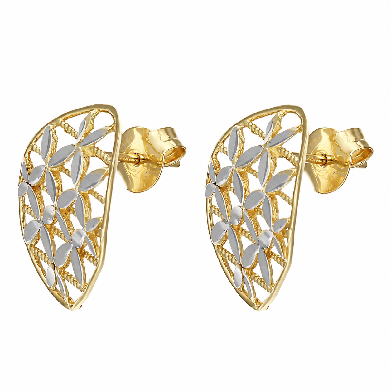 Orecchini - 18 carati Oro giallo, Oro bianco - Made inItaly - Handmade