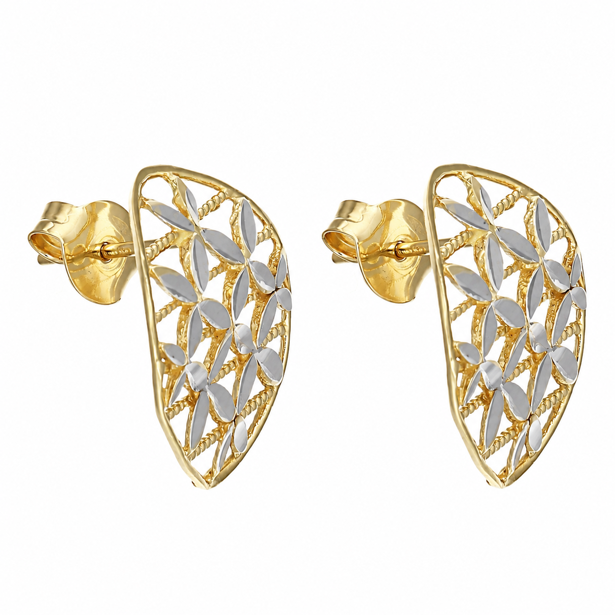 Orecchini - 18 carati Oro giallo, Oro bianco - Made inItaly - Handmade