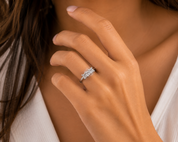 Anello - 18 carati Oro bianco - 0.90ct. tw. Diamante (Naturale) - Made in Italy - Handmade