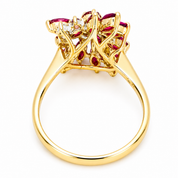 Anello - 18 carati Oro giallo - 1.175ct. tw. Rubino - Diamante - Made in Italy - Handmade