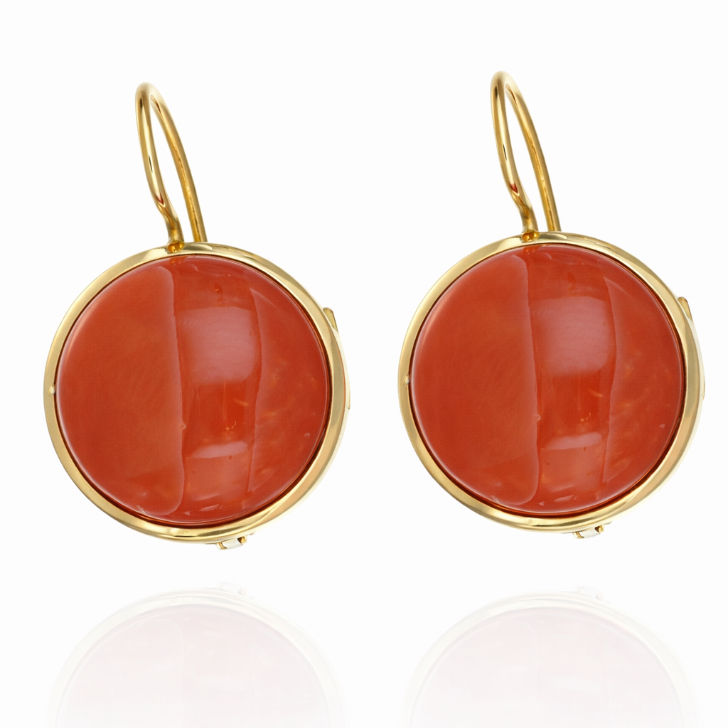 Orecchini - 18 carati Oro giallo Corallo