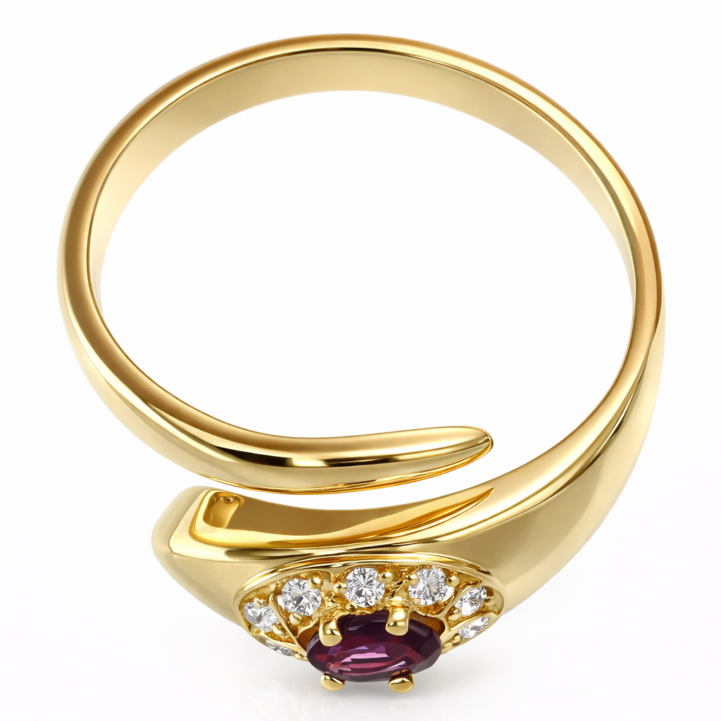 Anello - 18 carati Oro giallo - 0.33ct. tw. Rubino - Diamante