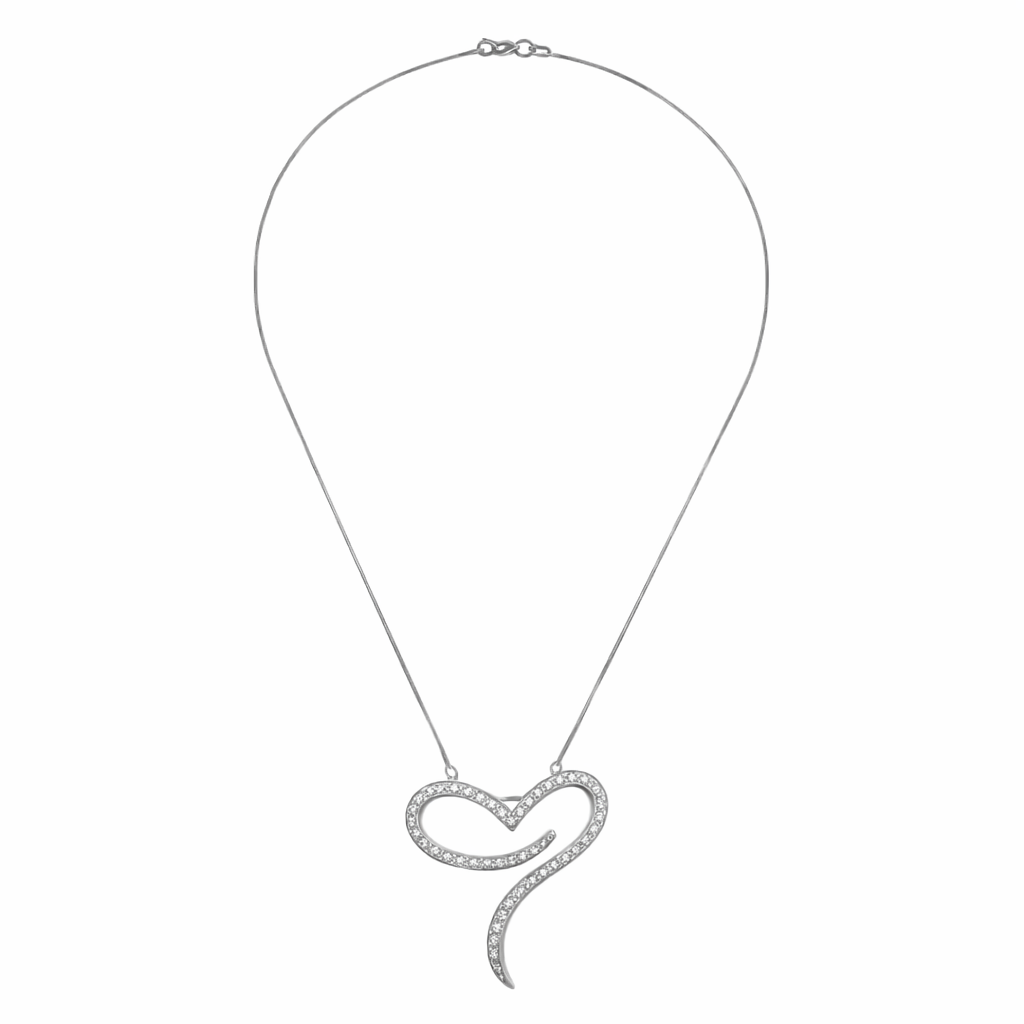 Collana con ciondolo - 18 carati Oro bianco - 0.40ct. tw. Diamante (Naturale)